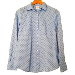 J.CREW 100% Cotton Blue Patterned Button-Up Shirt Classic Sz XS